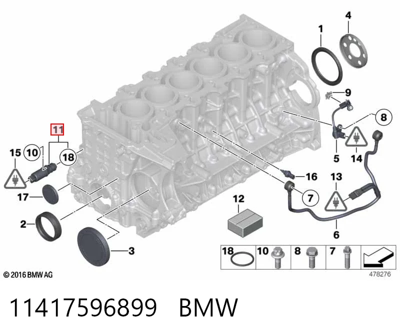11417596899 BMW Клапан регулировки давления масла