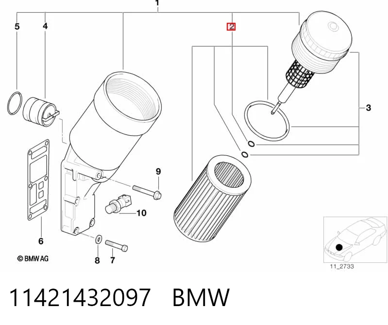 Фильтр масляный BMW 11421432097