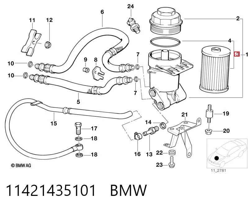 Фильтр масляный BMW 11421435101