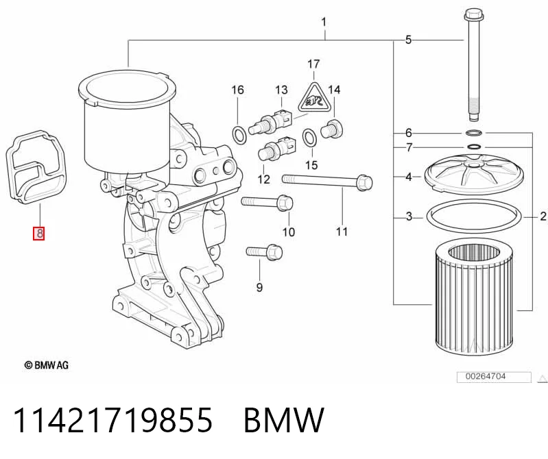 11421719855 BMW Прокладка масляного фильтра