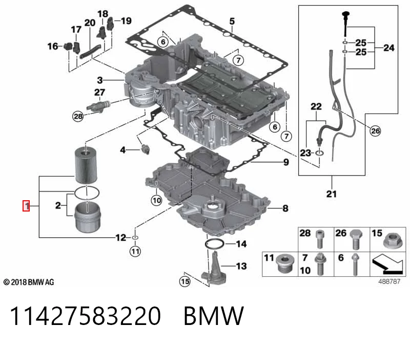 11427583220 BMW Масляный фильтр двигателя