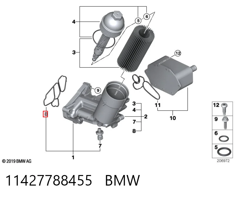 11427788455 BMW Прокладка масляного фильтра