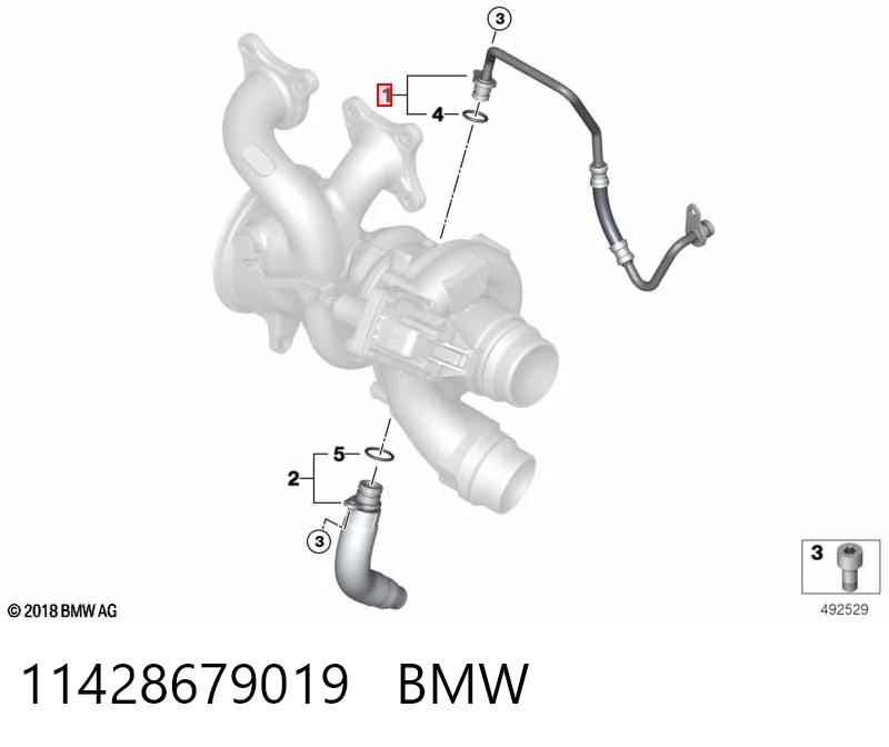 11428679019 BMW Подача масляная труба