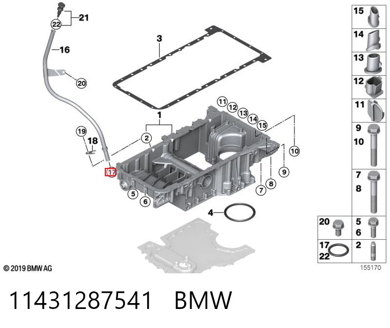 11431287541 BMW Уплотнительное кольцо маляного щупа