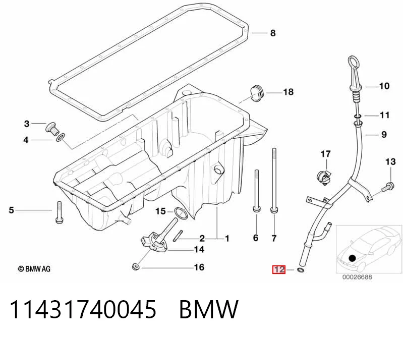 11431740045 BMW Сальник масляного насоса двигателя