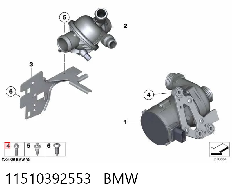 11510392553 BMW Ремкомплект помпы воды