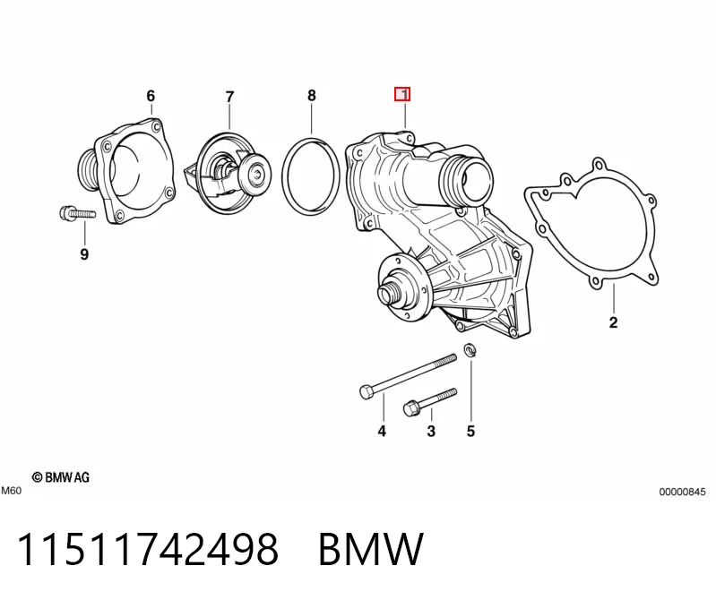 11511742498 BMW Насос водяной