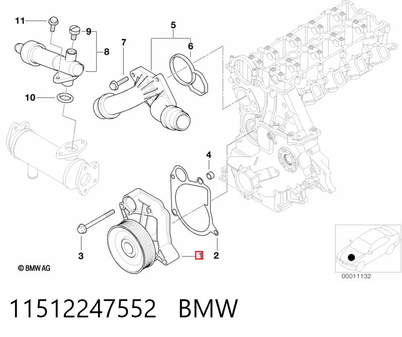 11512247552 BMW Насос водяной