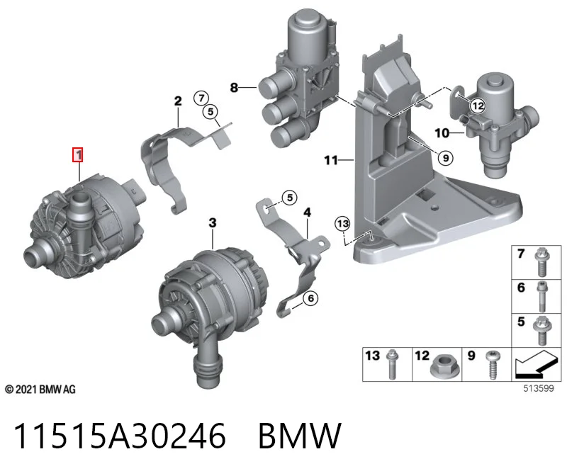 11515A30246 BMW Водяной насос охлаждения электрический дополнительный