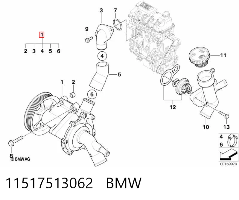 11517513062 BMW Насос водяной