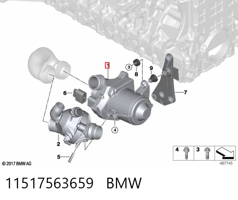 11517563659 BMW Насос водяной