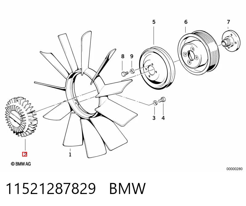 11521287829 BMW Гидромуфта привода вентилятора