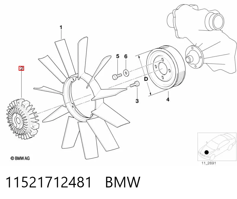 11521712481 BMW Гидромуфта привода вентилятора