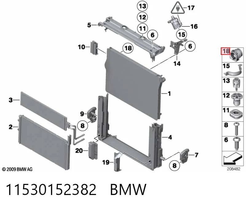 11530152382 BMW Заглушка системы охлаждения