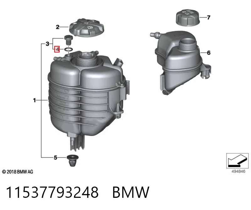 11537793248 BMW Расширительный бачок охлаждения