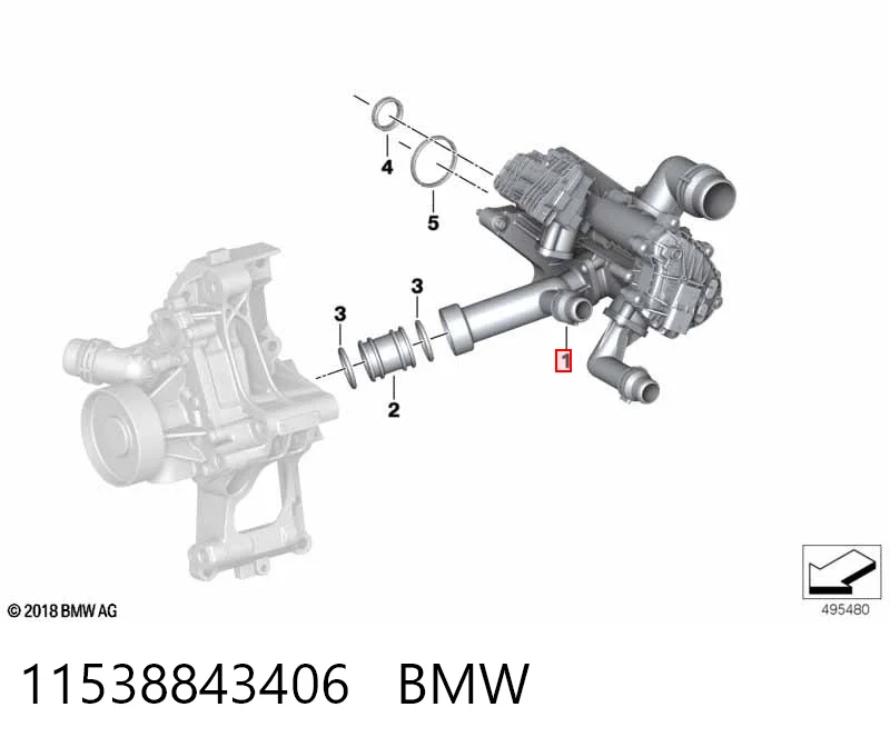 11538843406 BMW Корпус термостата в сборе