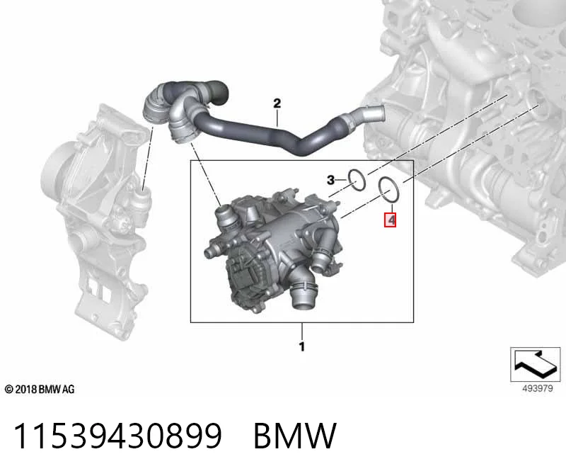 11539430899 BMW Прокладка термостата