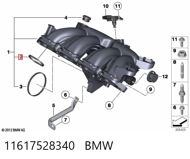 Прокладка всасывающего коллектора Citroen C4 II хэтчбек (B7) (2010 - 2026) цена, от 1.22 USD