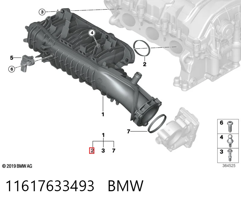 11617633493 BMW  Прокладка впускного коллектора