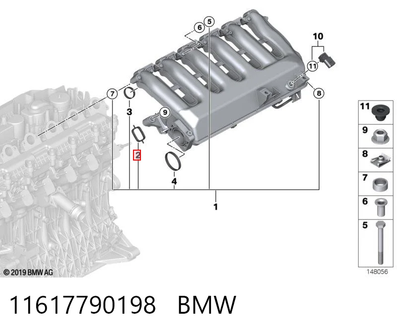 11617790198 BMW  Прокладка впускного коллектора