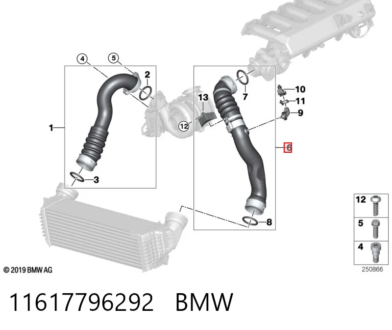 11617796292 BMW Патрубок интеркуллера
