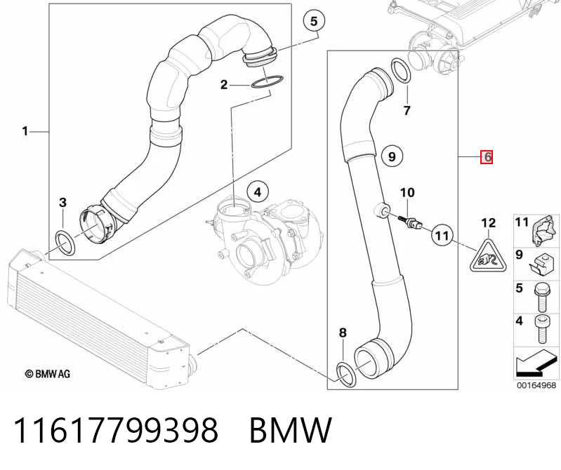 11617799398 BMW Патрубок интеркуллера