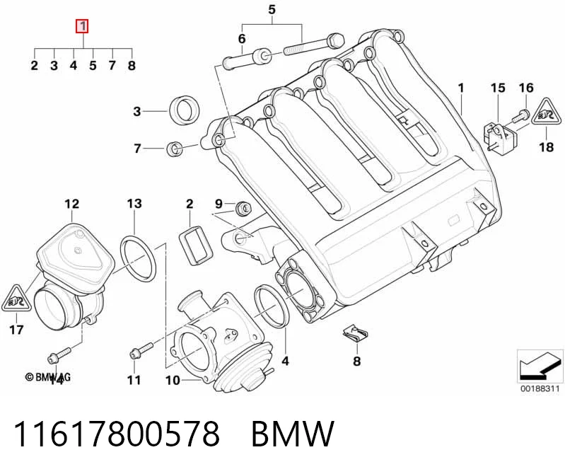 11617800578 BMW Коллектор впускной