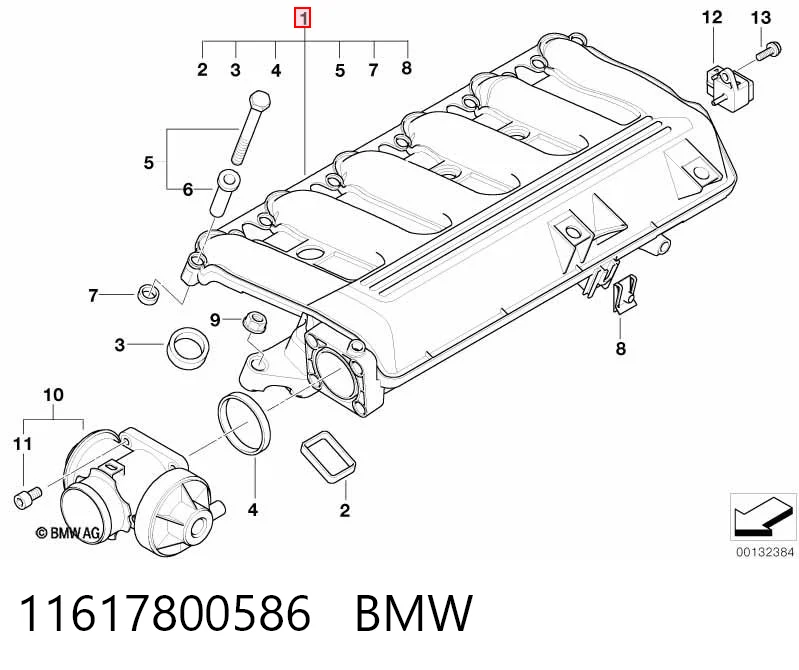 11617800586 BMW Коллектор впускной