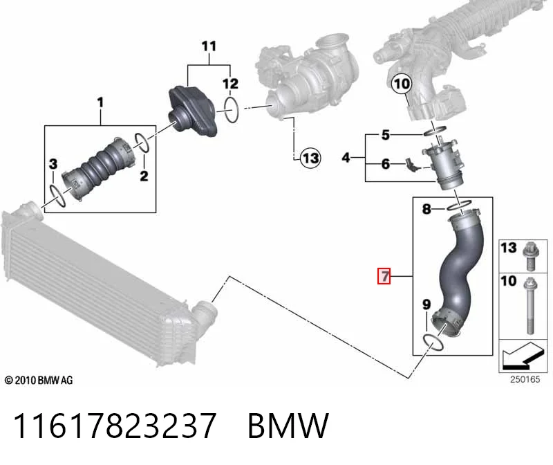 11617823237 BMW Патрубок интеркуллера