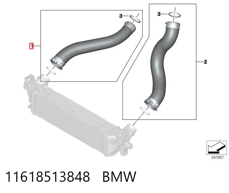 11618513848 BMW Патрубок интеркуллера