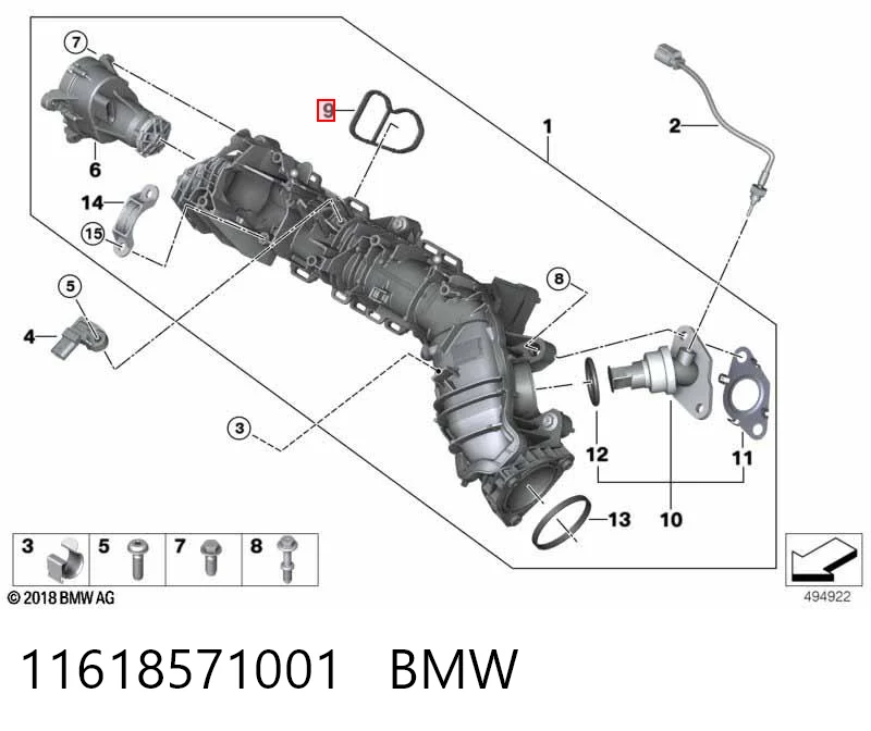  Прокладка впускного коллектора BMW X7 