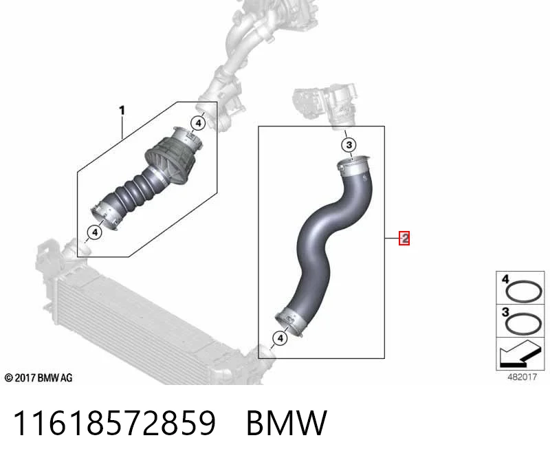 11618572859 BMW Патрубок интеркуллера