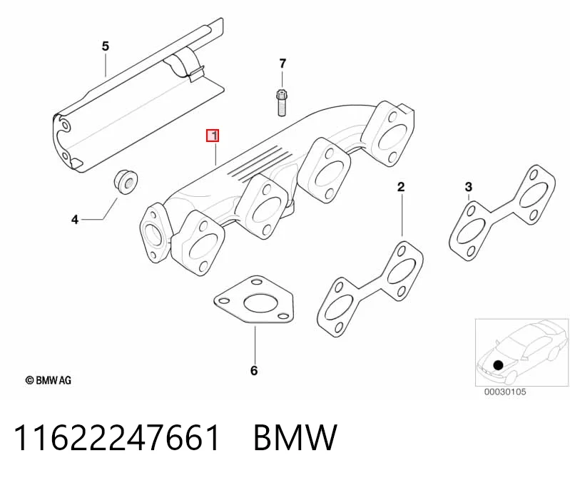 Газопроводы (коллектор выпускной) на BMW 5  E39