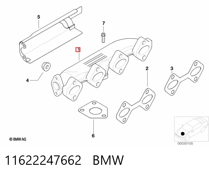 Система выпуска газов двигателя BMW 5 седан (E39) (1995 - 2003) цена, от 22.60 USD