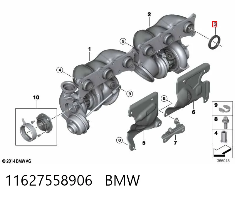 Прокладка коллектора выпускного BMW 7 седан (F01, F02, F03, F04) (2008 - 2015) цена, от 3.53 USD