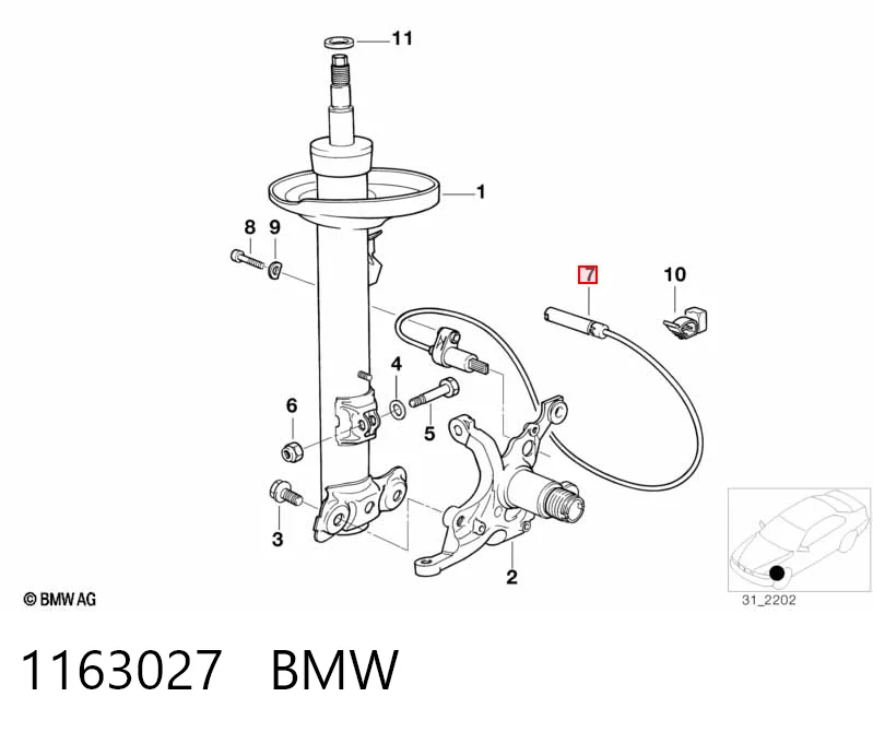 1163027 BMW Датчик ABS передний правый