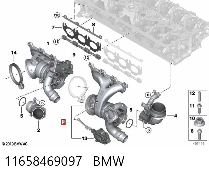Турбонагнетатель BMW 11658469097 цена, от 979.19 USD