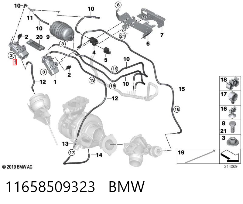 11658509323 BMW Соленоид давления наддува