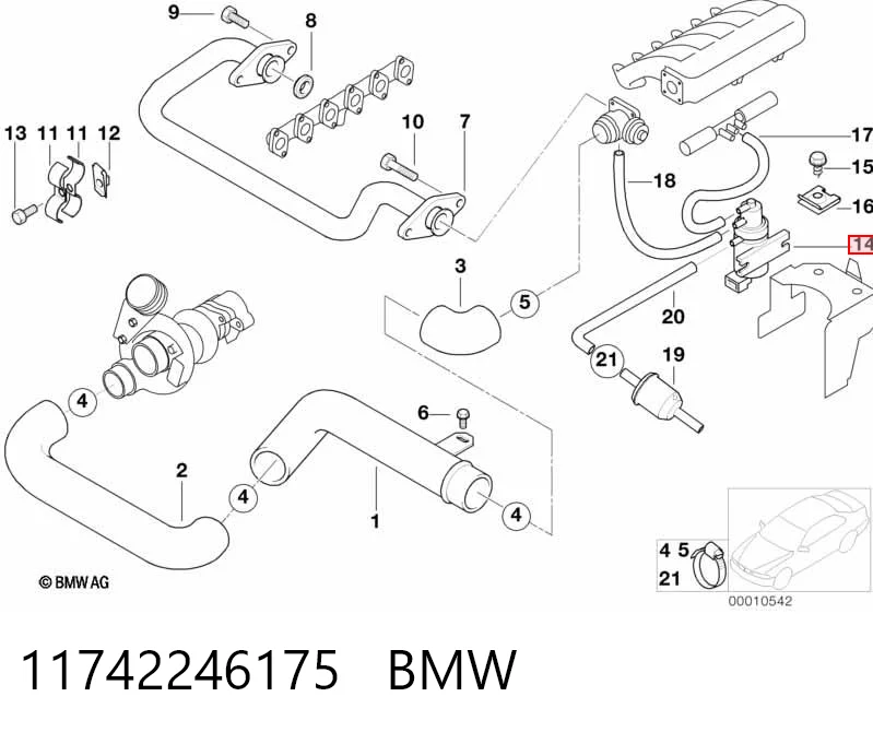 11742246175 BMW Соленоид давления наддува