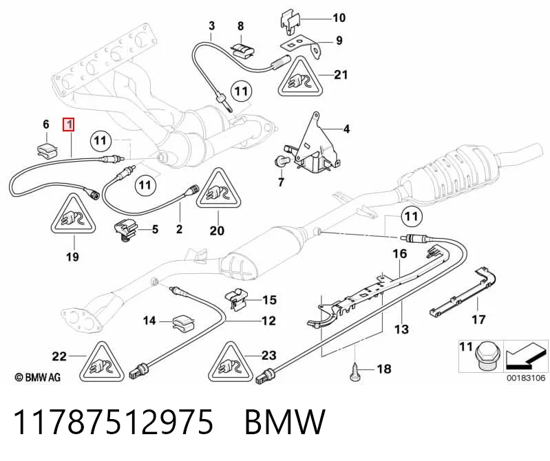 11787512975 BMW Лямбда зонд до катализатора, левый