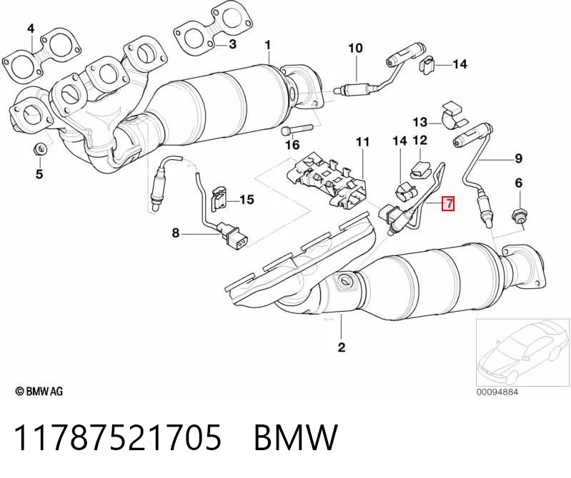 11787521705 BMW Лямбда зонд до катализатора, левый