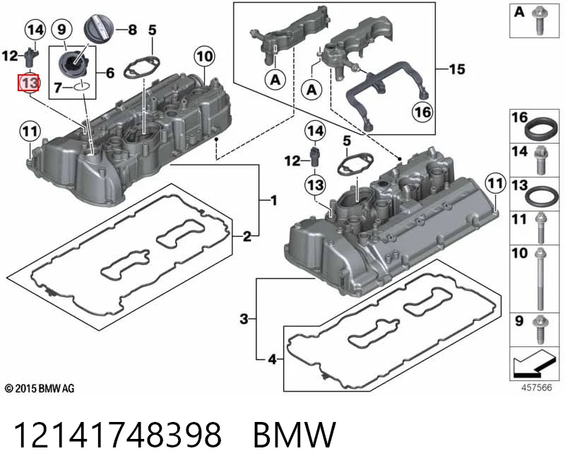 12141748398 BMW Прокладка датчика положения коленвала
