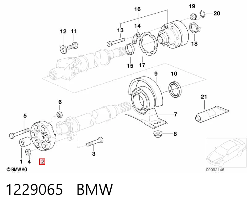 1229065 BMW Муфта кардана эластичная, передняя