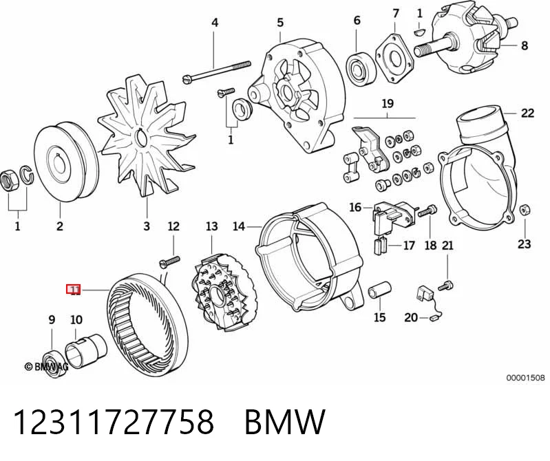 90017590 Opel Статор генератора