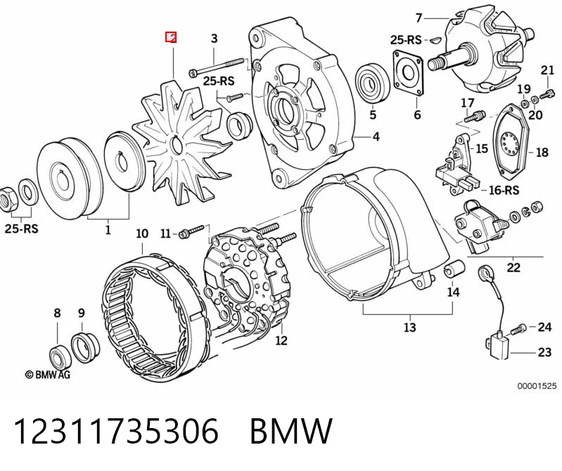 Крыльчатка генератора Ferrari 118802 цена, от 4.95 USD