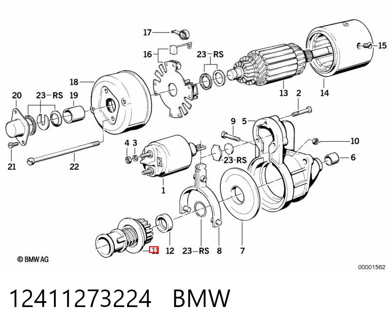 12411273224 BMW Привод стартера