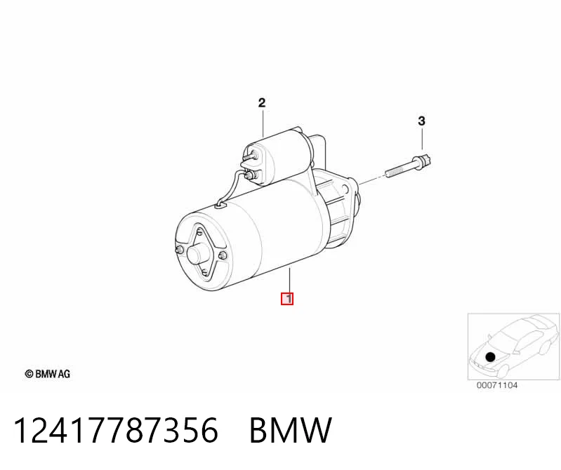 12417787356 BMW Стартер автомобиля