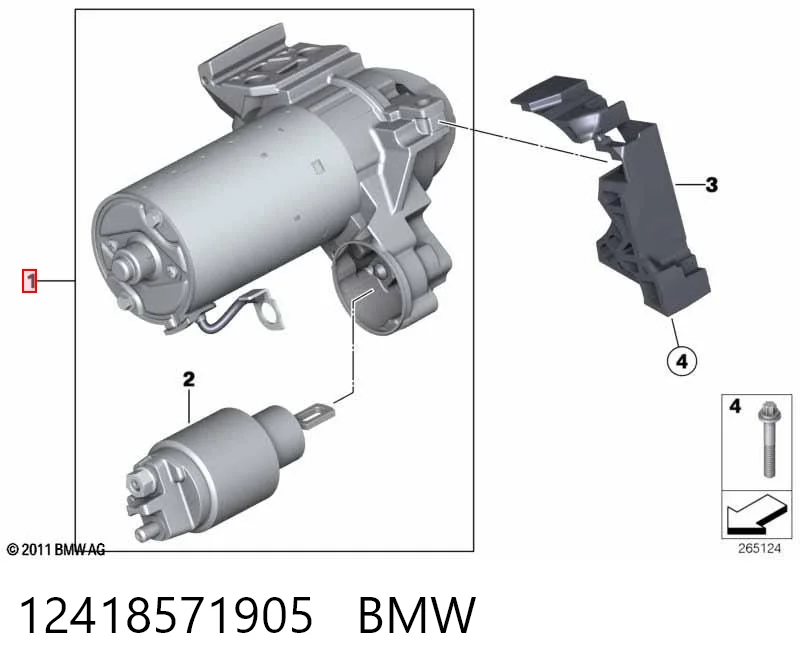 12418571905 BMW Стартер автомобиля