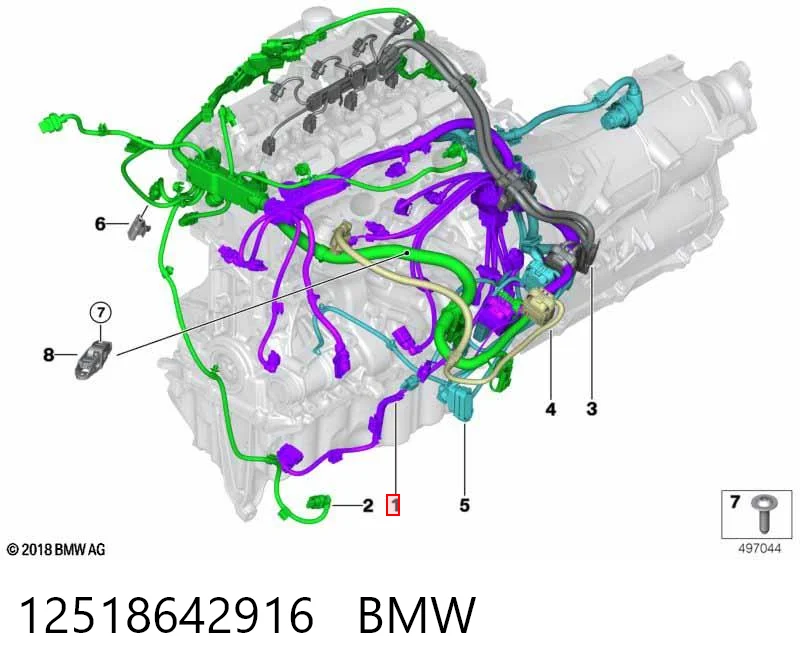 12518642916 BMW Жгут проводов моторного отсека