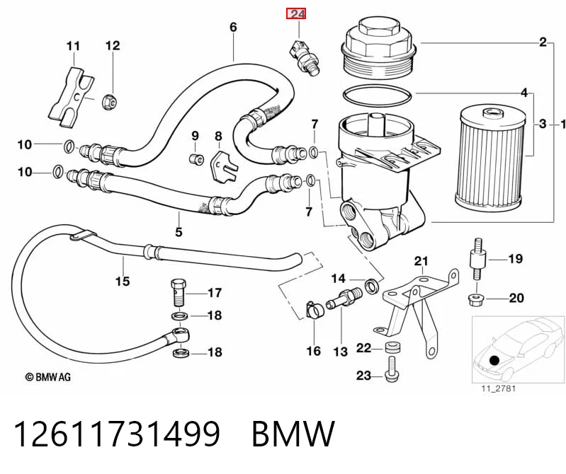 12611731499 BMW Датчик указателя давления масла
